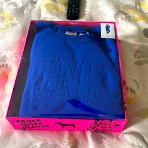 Pink high waist leggings and crew neck sweat shirt